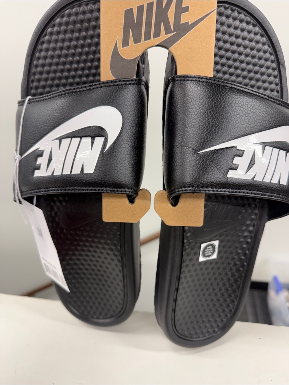 Nike Black & White Logo Slide Sandals